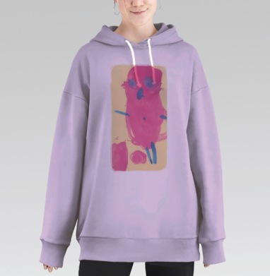 Розовая сова, Hoodie Long Oversize Fiolet