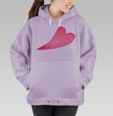 Розовые сердечки, Hoodie Oversize Fiolet