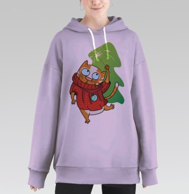 Рыжее веселье, Hoodie Long Oversize Fiolet
