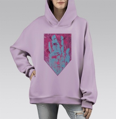 Рука закона, Hoodie Mono Fiolet, оверсайз, утепленная