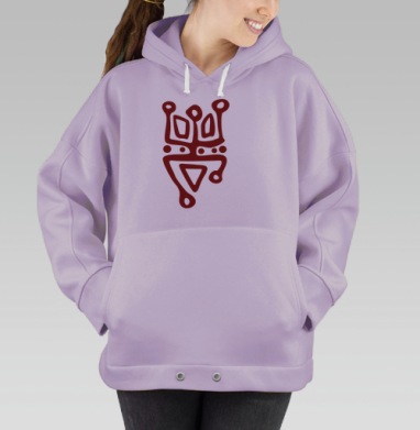 Сакральный шаманский символ Танец Огины танец огня, Hoodie Oversize Fiolet