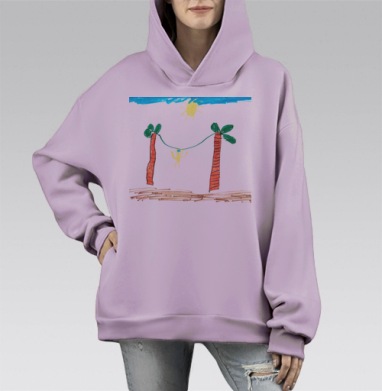 Самоделка 001.png, Hoodie Mono Fiolet, оверсайз, утепленная