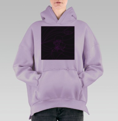 Самурайнеон, Hoodie Oversize Fiolet, утепленная