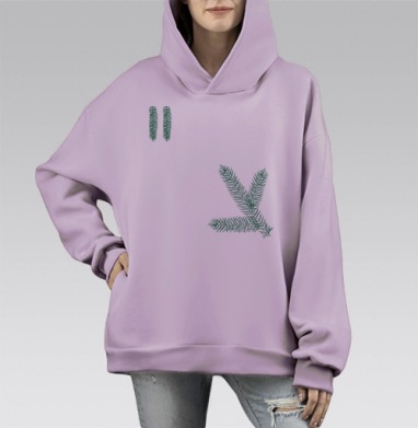 СЕРИЯ ЭКОМОДА ТРИ, Hoodie Mono Fiolet, оверсайз, утепленная
