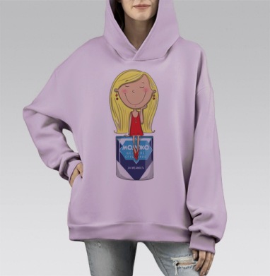 Сгущенка за вредность, Hoodie Mono Fiolet, оверсайз, утепленная