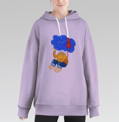 Шум дождя, Hoodie Long Oversize Fiolet