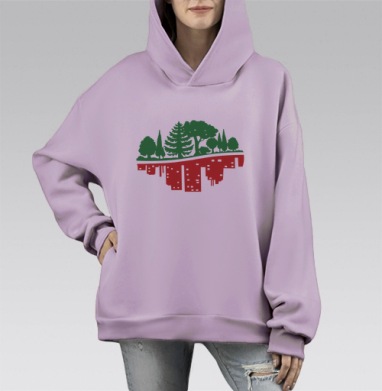 СИМБИОЗ, Hoodie Mono Fiolet, оверсайз, утепленная