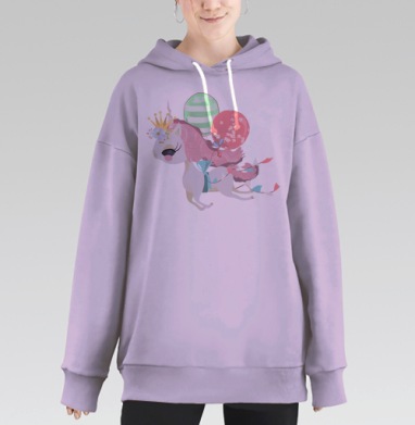 Симпатичный единорог, Hoodie Long Oversize Fiolet