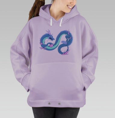 Синий китайский дракон, Hoodie Oversize Fiolet