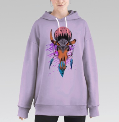 Сова ловецснов череп, Hoodie Long Oversize Fiolet