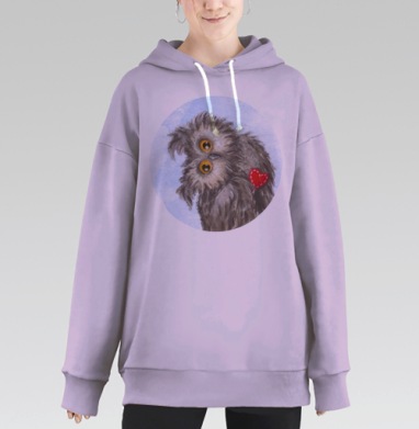 Сова Сплюшка, Hoodie Long Oversize Fiolet