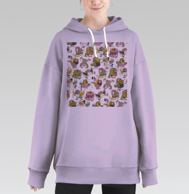 Совы зимние, Hoodie Long Oversize Fiolet