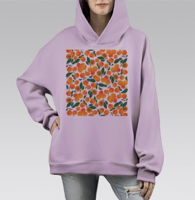 Спелый абрикос, Hoodie Mono Fiolet, оверсайз, утепленная