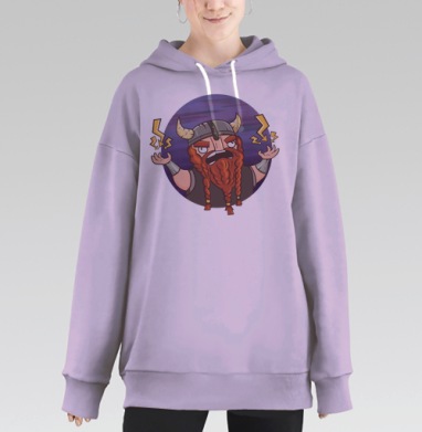 Суровый бородач, Hoodie Long Oversize Fiolet