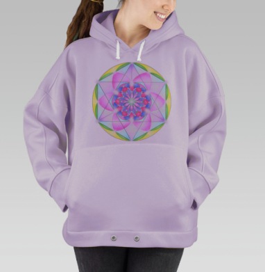 Светящаяся Мандала Гармонии и Здоровья внутреннего света, Hoodie Oversize Fiolet
