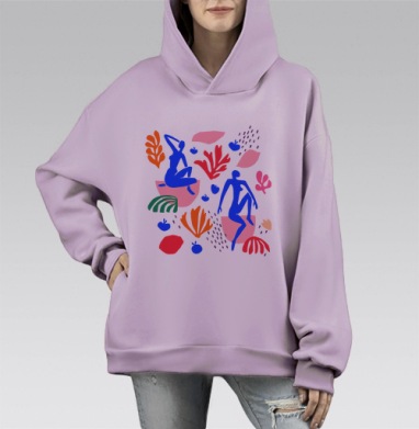 Свободный отдых с природой и расслабленностью человека, Hoodie Mono Fiolet, оверсайз, утепленная
