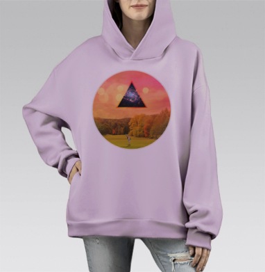 Сюрприз для оленя, Hoodie Mono Fiolet, оверсайз, утепленная