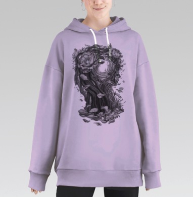 Сюрреалистическая девушка, Hoodie Long Oversize Fiolet