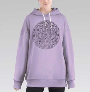 Таинственный лес, Hoodie Long Oversize Fiolet