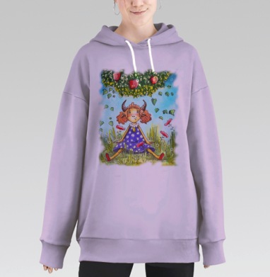 Телец. Знак зодиака, Hoodie Long Oversize Fiolet