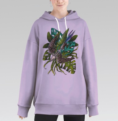 Тропический микс, Hoodie Long Oversize Fiolet