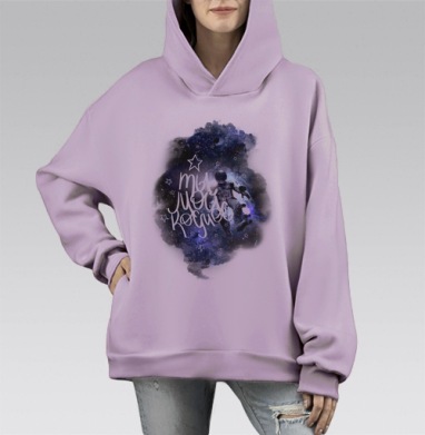 ТЫМОЙКОСМОС, Hoodie Mono Fiolet, оверсайз, утепленная