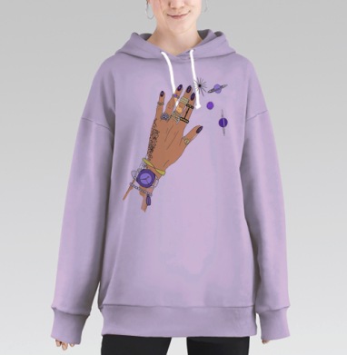 Тянись к звездам, Hoodie Long Oversize Fiolet