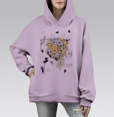 Утята, Hoodie Mono Fiolet, оверсайз, утепленная