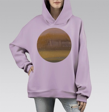 Уютная осень, Hoodie Mono Fiolet, оверсайз, утепленная