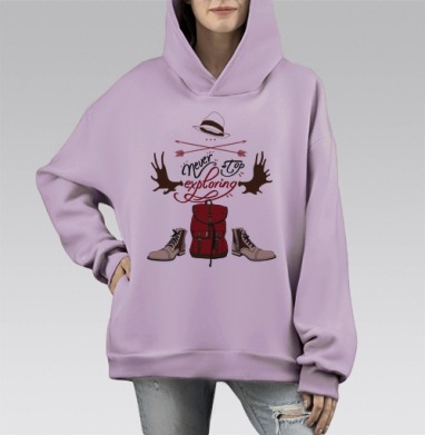 В путь, Hoodie Mono Fiolet, оверсайз, утепленная