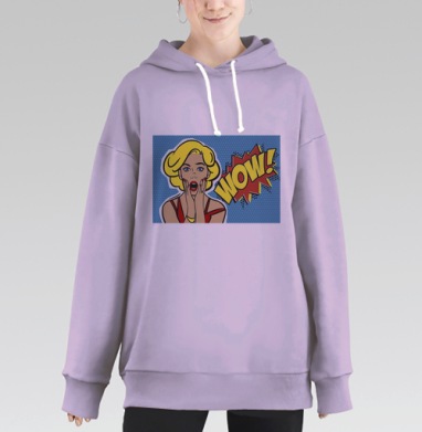 В стиле поп-арт, Hoodie Long Oversize Fiolet