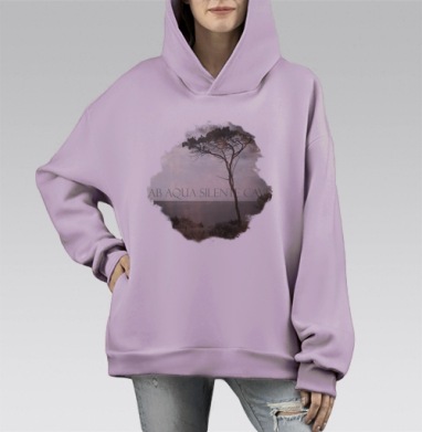 В тихом омуте, Hoodie Mono Fiolet, оверсайз, утепленная