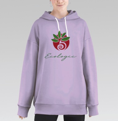 Вечно зелёное  деревце., Hoodie Long Oversize Fiolet