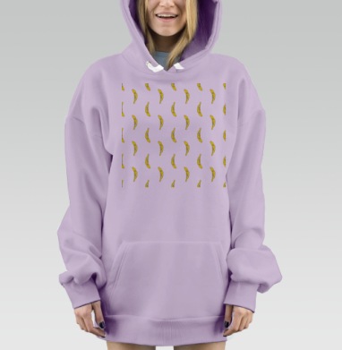 Веселые Бананы Смешные Легкие Мотивы, Hoodie Mjhigh Dig Mel, Fiolet, утепленная