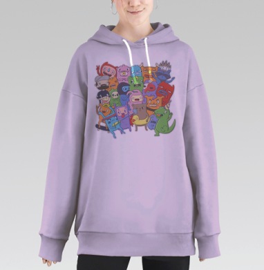 Весёлый дудл, Hoodie Long Oversize Fiolet
