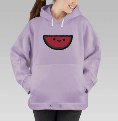 Весёлый Ломтик Арбуза С Улыбкой – Весёлый Ломтик Арбуза, Hoodie Oversize Fiolet