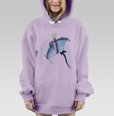Веселый скат с колчаном и стрелами в виде молний, Hoodie Mjhigh Dig Mel, Fiolet, утепленная