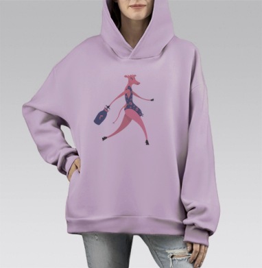 Весна идет, Hoodie Mono Fiolet, оверсайз, утепленная