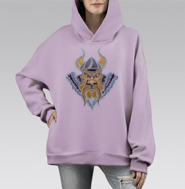 Викинг, Hoodie Mono Fiolet, оверсайз, утепленная
