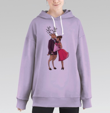 Влюблённые Олени, Hoodie Long Oversize Fiolet