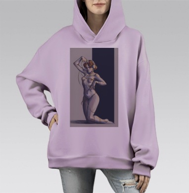 Во власти музыки, Hoodie Mono Fiolet, оверсайз, утепленная