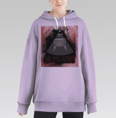 Вопрос одиночество телевизор свет лампа под напряжением, Hoodie Long Oversize Fiolet