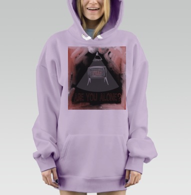 Вопрос одиночество телевизор свет лампа под напряжением, Hoodie Mjhigh Dig Mel, Fiolet, утепленная