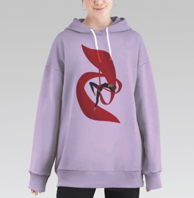 Воздушная гимнастка, Hoodie Long Oversize Fiolet
