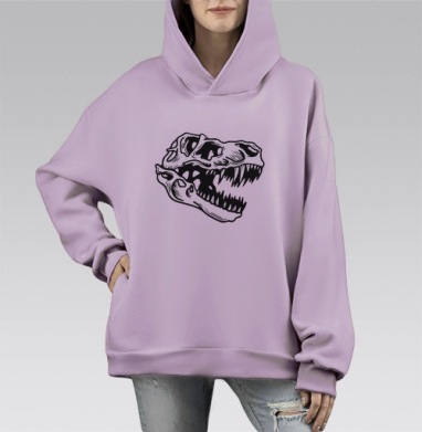 Вымерший вид, Hoodie Mono Fiolet, оверсайз, утепленная