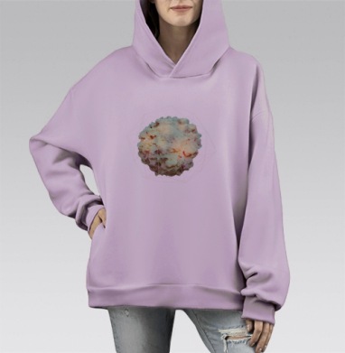 Взрывной грибок ядерной бомбы 3D модель, Hoodie Mono Fiolet, оверсайз, утепленная