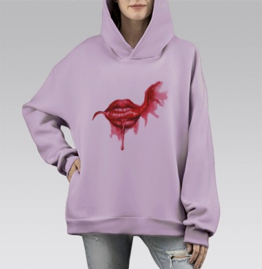 Ядреный перец, Hoodie Mono Fiolet, оверсайз, утепленная
