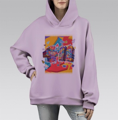 Yal  / Яль, Hoodie Mono Fiolet, оверсайз, утепленная