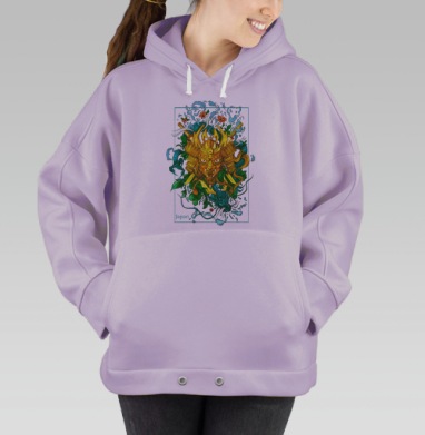 Японская маска с драконом, Hoodie Oversize Fiolet