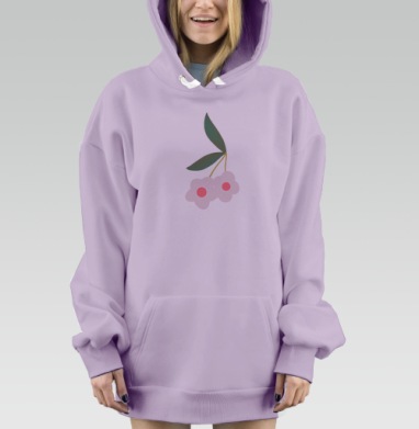 Яркие жёлтые груши сочные листья розовый фон, Hoodie Mjhigh Dig Mel, Fiolet, утепленная